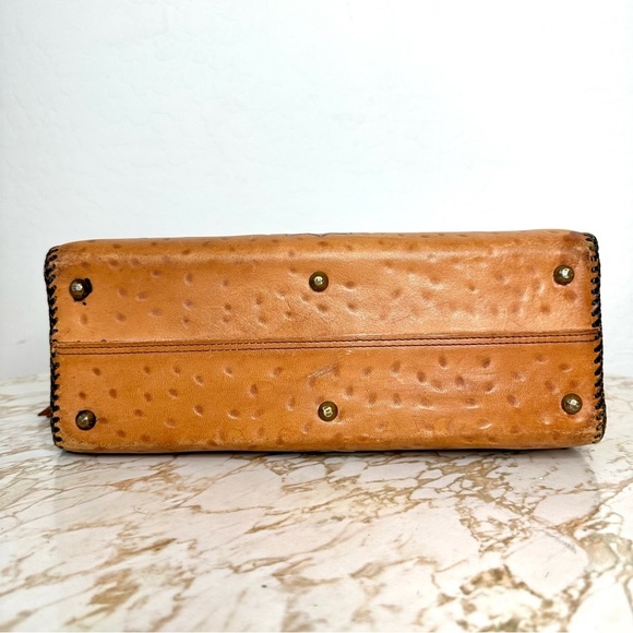 VINTAGE EMBOSSED LEATHER THUNDERBIRD DESIGN-WOVEN LEATHER HANDBAG-Metallic, t - Picture 7 of 16